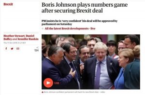 Brexit gokken hot na Brexit deal Boris Johnson